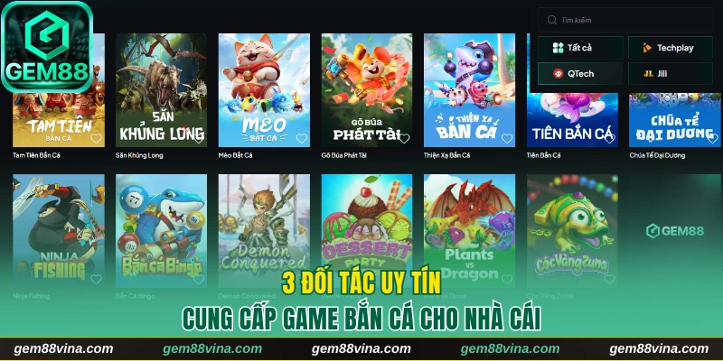 3 đối tác cung cấp game săn ngư đỉnh cao