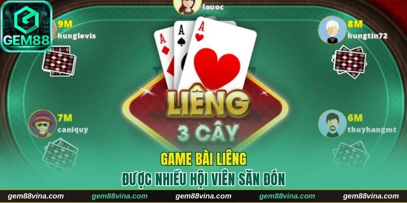 Game bài liêng được nhiều hội viên săn đón