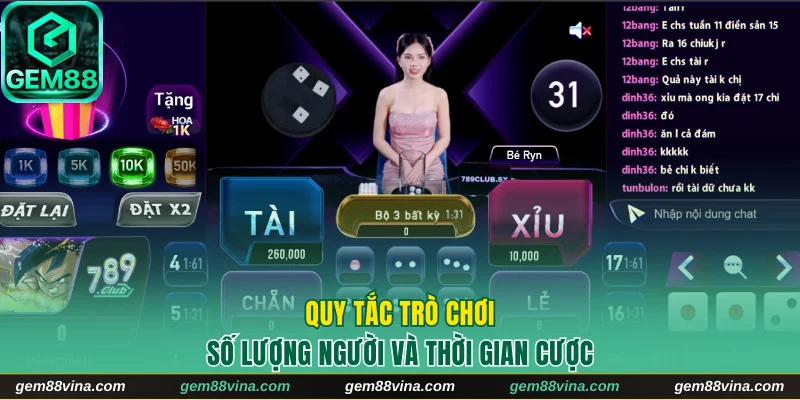 Quy tắc game Tài Xỉu livestream Gem88