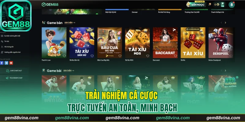 Trải nghiệm cá cược trực tuyến an toàn, minh bạch