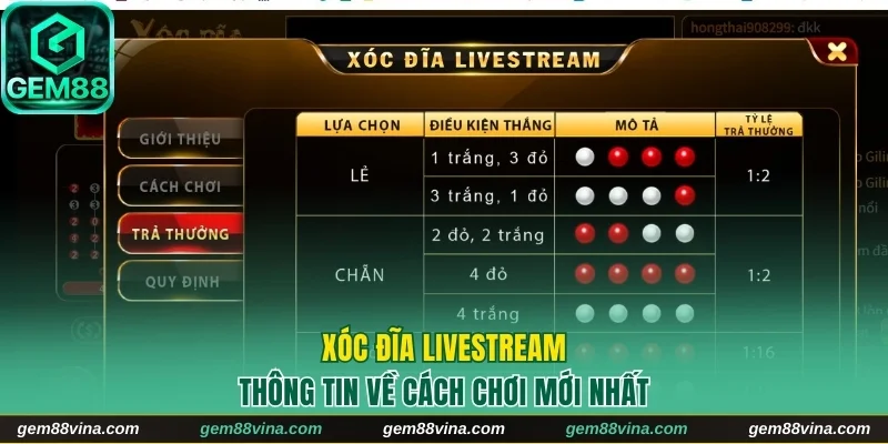 xóc đĩa livestream